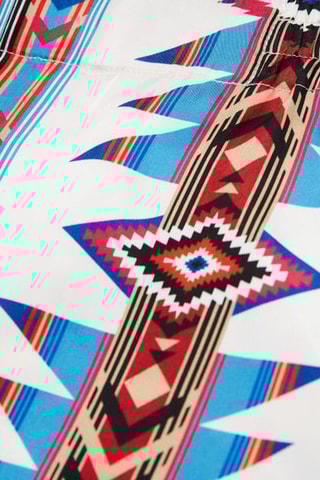 Pantalon droit - Blanc et bleu