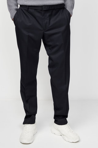 Pantalon droit en laine Noir