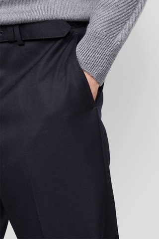 Pantalon droit en laine Noir