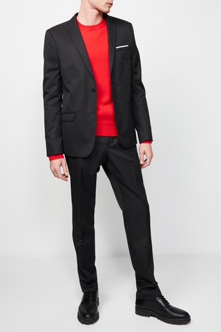 Pantalon droit en laine Noir