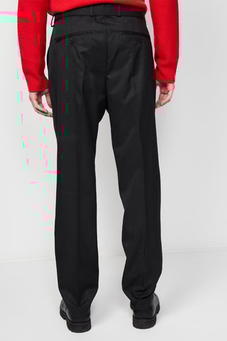 Pantalon droit en laine Noir