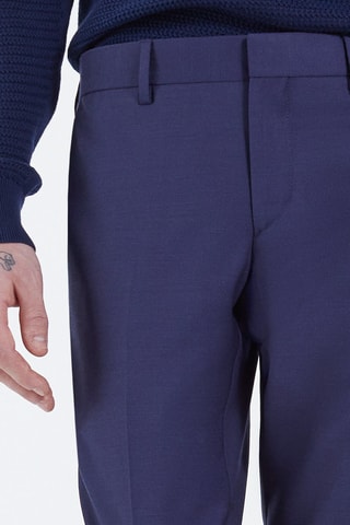 Pantalon slim en laine Bleu marine