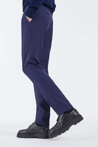 Pantalon slim en laine Bleu marine