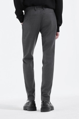Pantalon droit en laine Gris foncé chiné