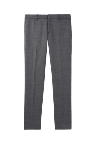 Pantalon droit en laine Gris foncé chiné