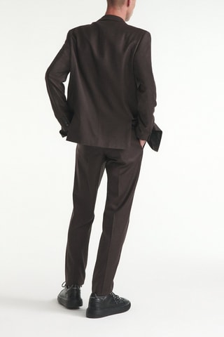 Pantalon droit en laine Marron