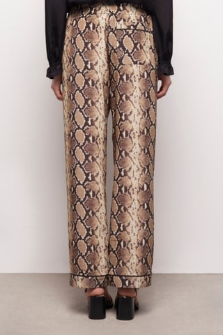 Pantalon wide legs en soie - Marron