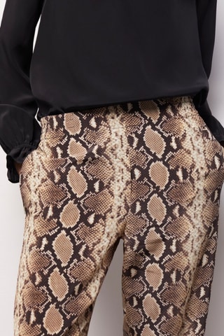 Pantalon wide legs en soie - Marron