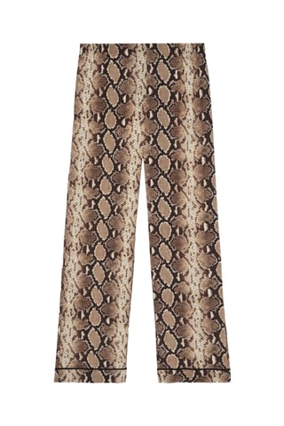 Pantalon wide legs en soie - Marron