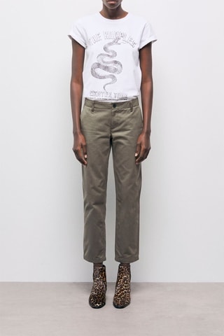 Pantalon droit 7/8 - Kaki