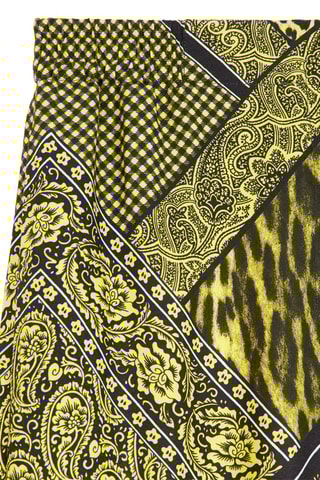 Pantalon droit - Noir et vert citron