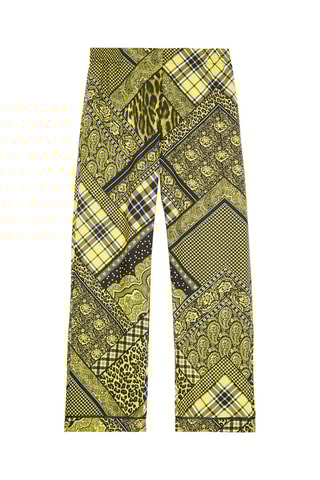 Pantalon droit - Noir et vert citron