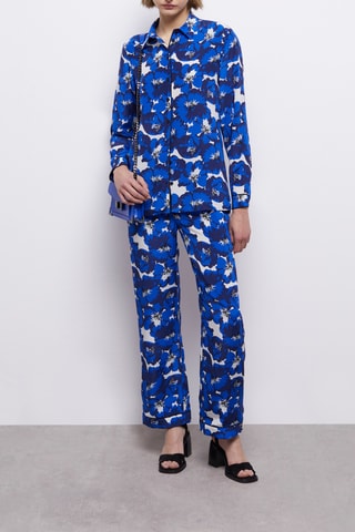 Pantalon en soie - Bleu