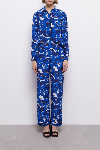 Pantalon en soie - Bleu