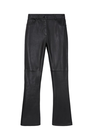 Pantalon flare en cuir d’agneau - Noir