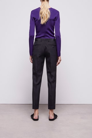 Pantalon droit en laine - Noir