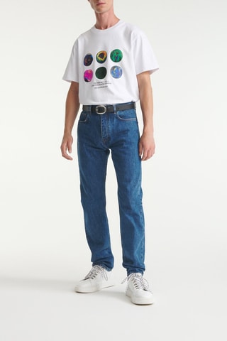 Jean droit Bleu cobalt