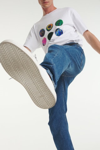 Jean droit Bleu cobalt