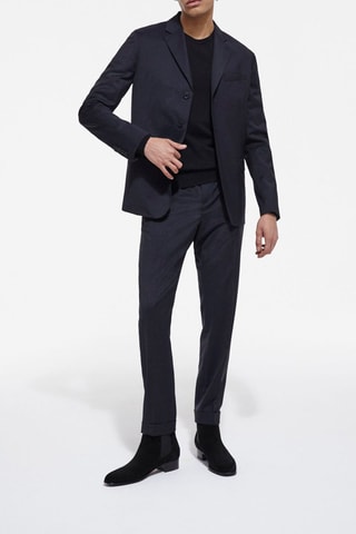 Veste en laine Bleu marine et gris clair