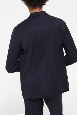 Veste en laine Bleu marine et gris clair