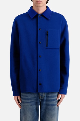 Surchemise en laine - Bleu