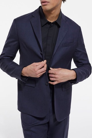 Veste en laine Bleu marine chiné