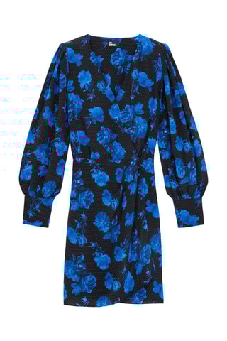 Robe portefeuille en soie - Noir