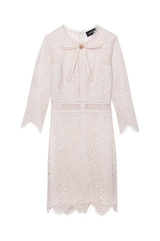 Robe droite en dentelle - Rose