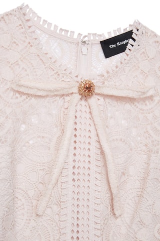 Robe droite en dentelle - Rose