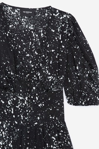 Robe chemise Noir et écru