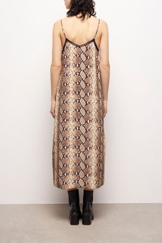 Robe longue en soie - Beige