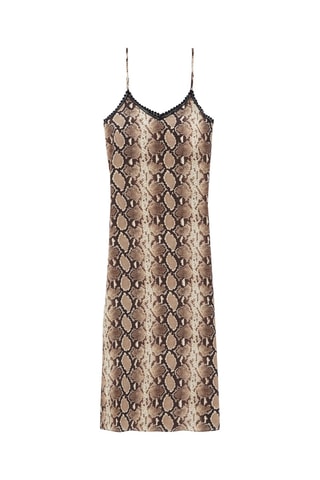 Robe longue en soie - Beige