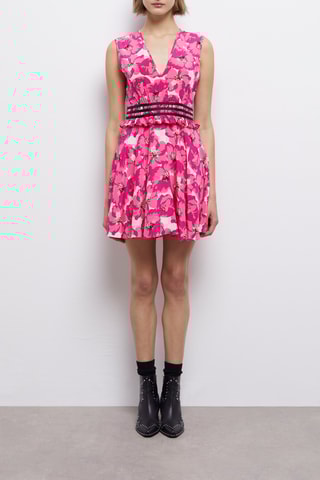 Robe patineuse en soie - Rose