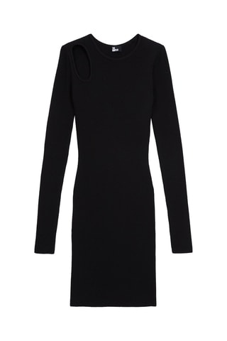 Robe fourreau en mérinos - Noir