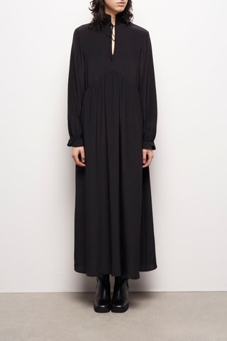 Robe longue en soie - Noir