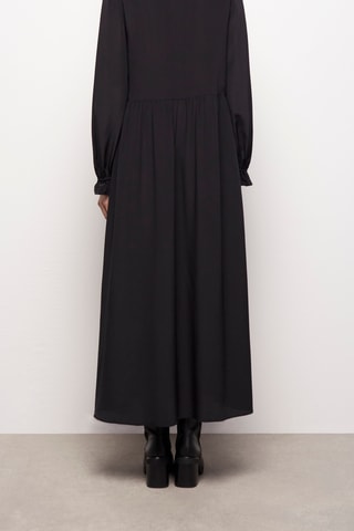 Robe longue en soie - Noir