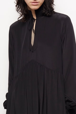 Robe longue en soie - Noir