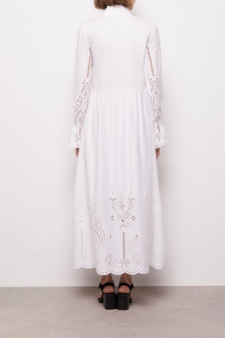 Robe longue en broderie anglaise - Blanc