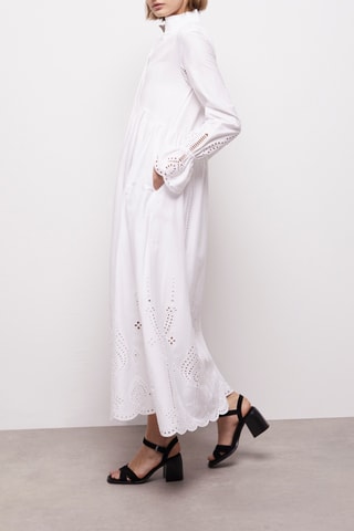 Robe longue en broderie anglaise - Blanc