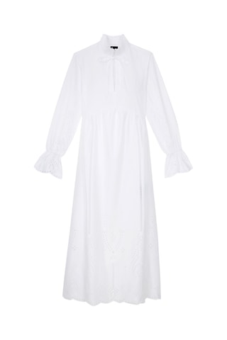 Robe longue en broderie anglaise - Blanc