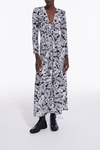 Robe longue en soie - Noir