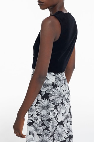 Robe trompe-l’œil en soie - Noir