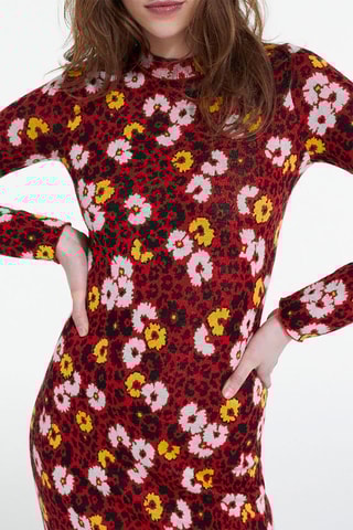 Robe longue en laine - Rouge