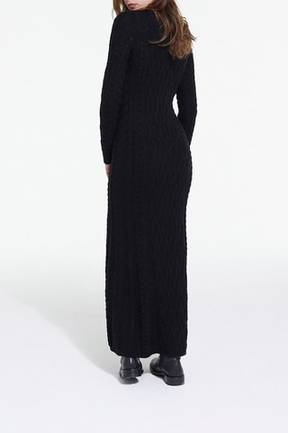 Robe longue en mérinos - Noir