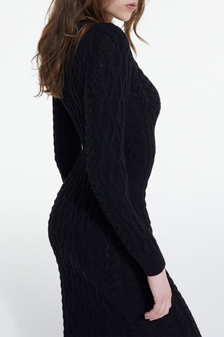 Robe longue en mérinos - Noir