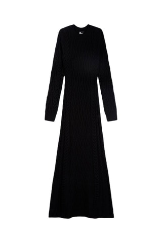 Robe longue en mérinos - Noir