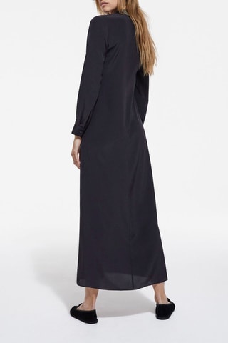 Robe chemise en soie - Noir
