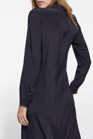 Robe chemise en soie - Noir