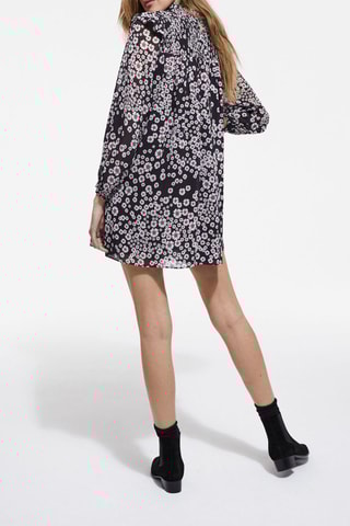 Robe trapèze - Noir et rose