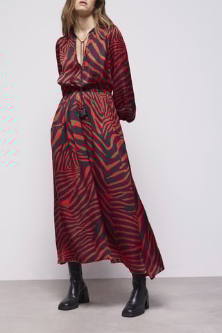 Robe longue - Rouge et noir